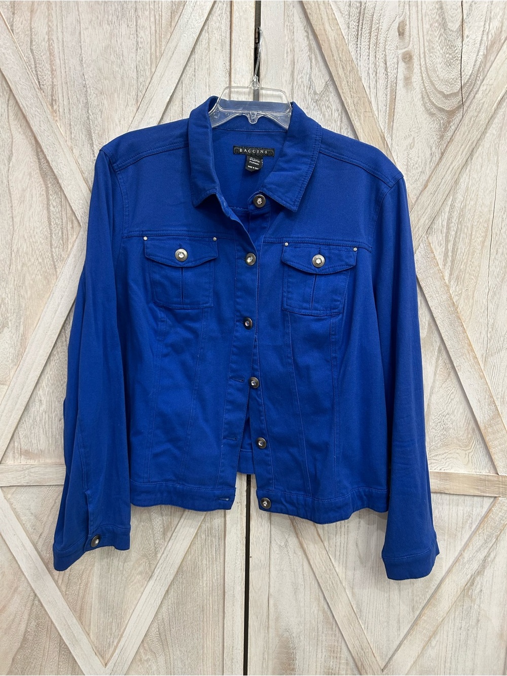 Baccini Royal Blue Button-Front Jean Jacket